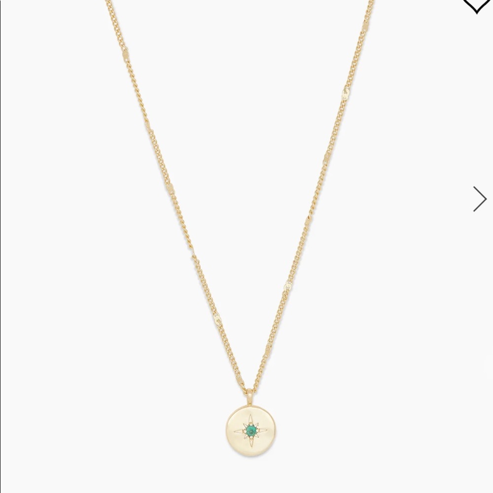 Gorjana birthstones necklace May emerald gemstone